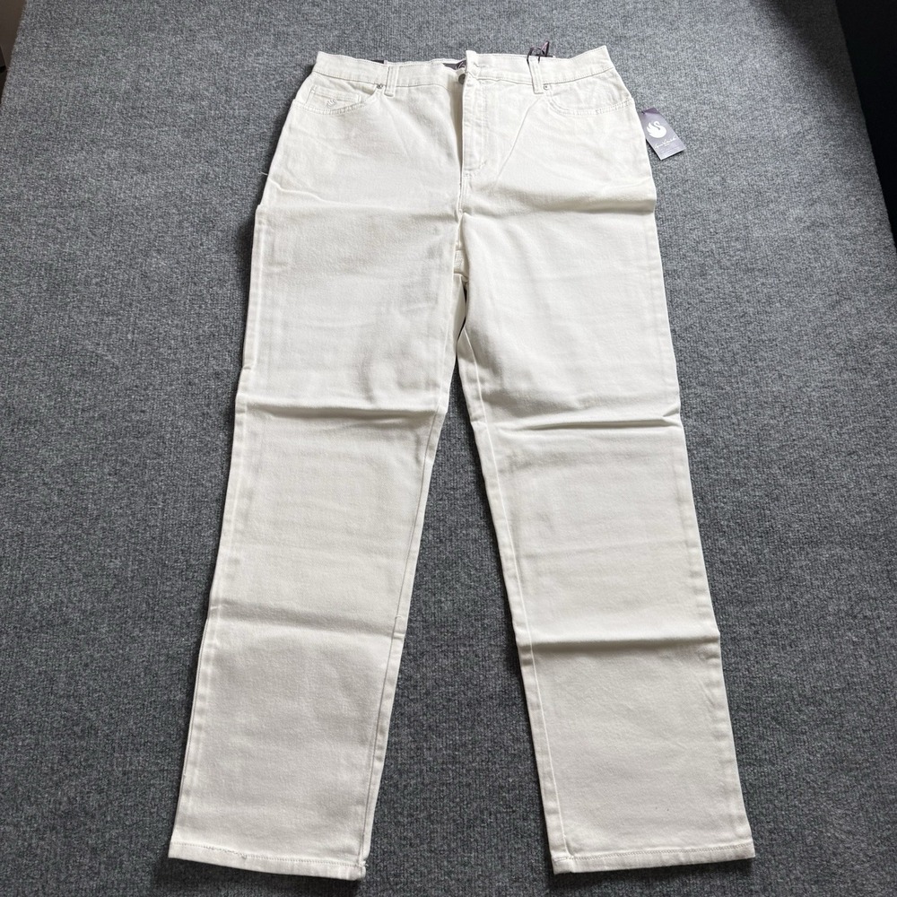 Gloria Vanderbilt Amanda Pants Womens Beige Tan Straight Leg Stretch Casual NWT